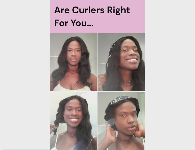 Satin Heatless Curling Headband Black